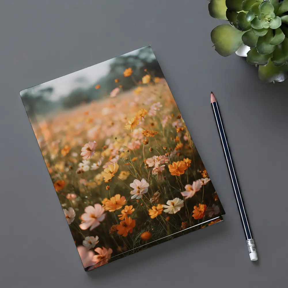 Cosmos Wildflower Field Soft Golden Light – Notebooks