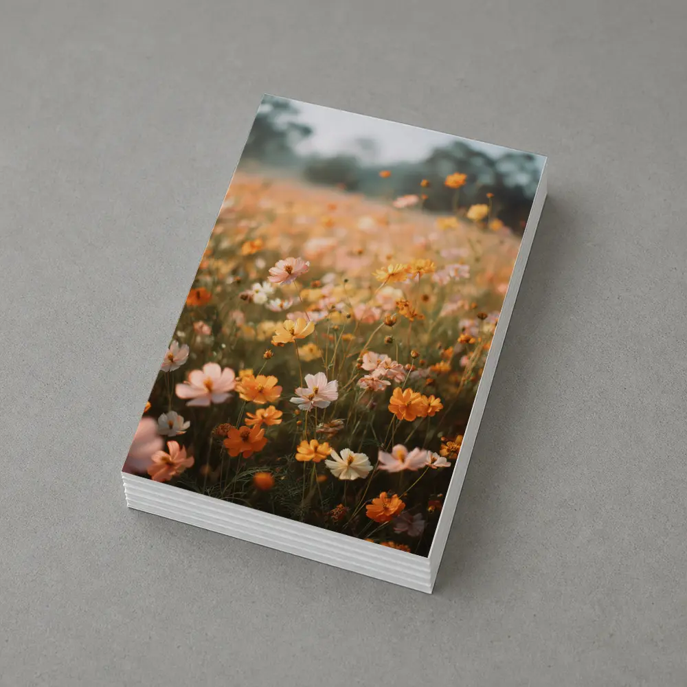 Cosmos Wildflower Field Soft Golden Light – Postcards