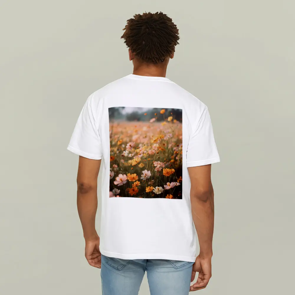 Cosmos Wildflower Field Soft Golden Light – T-Shirts