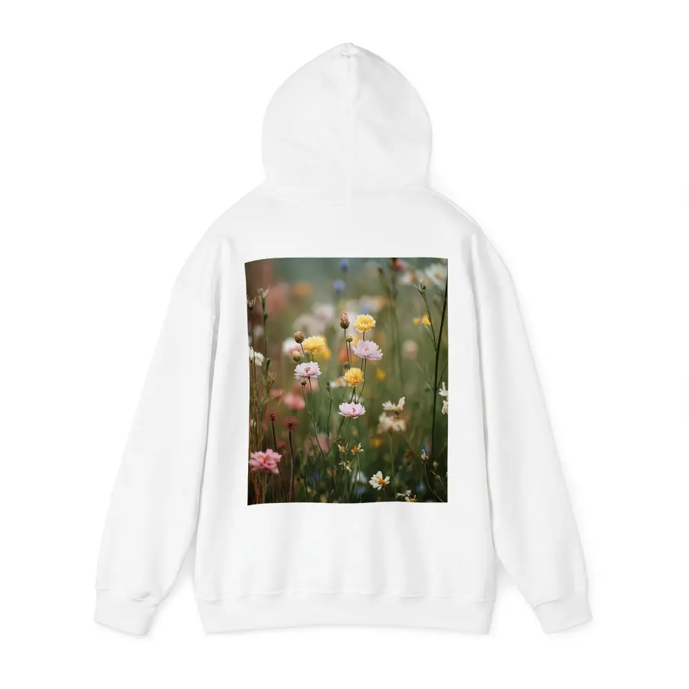 Soft Wildflowers Blooming in Misty Meadow – Hoodies