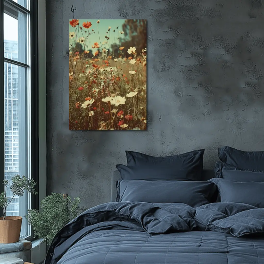 Retro Wildflower Field Soft Summer Meadow – Wall Art