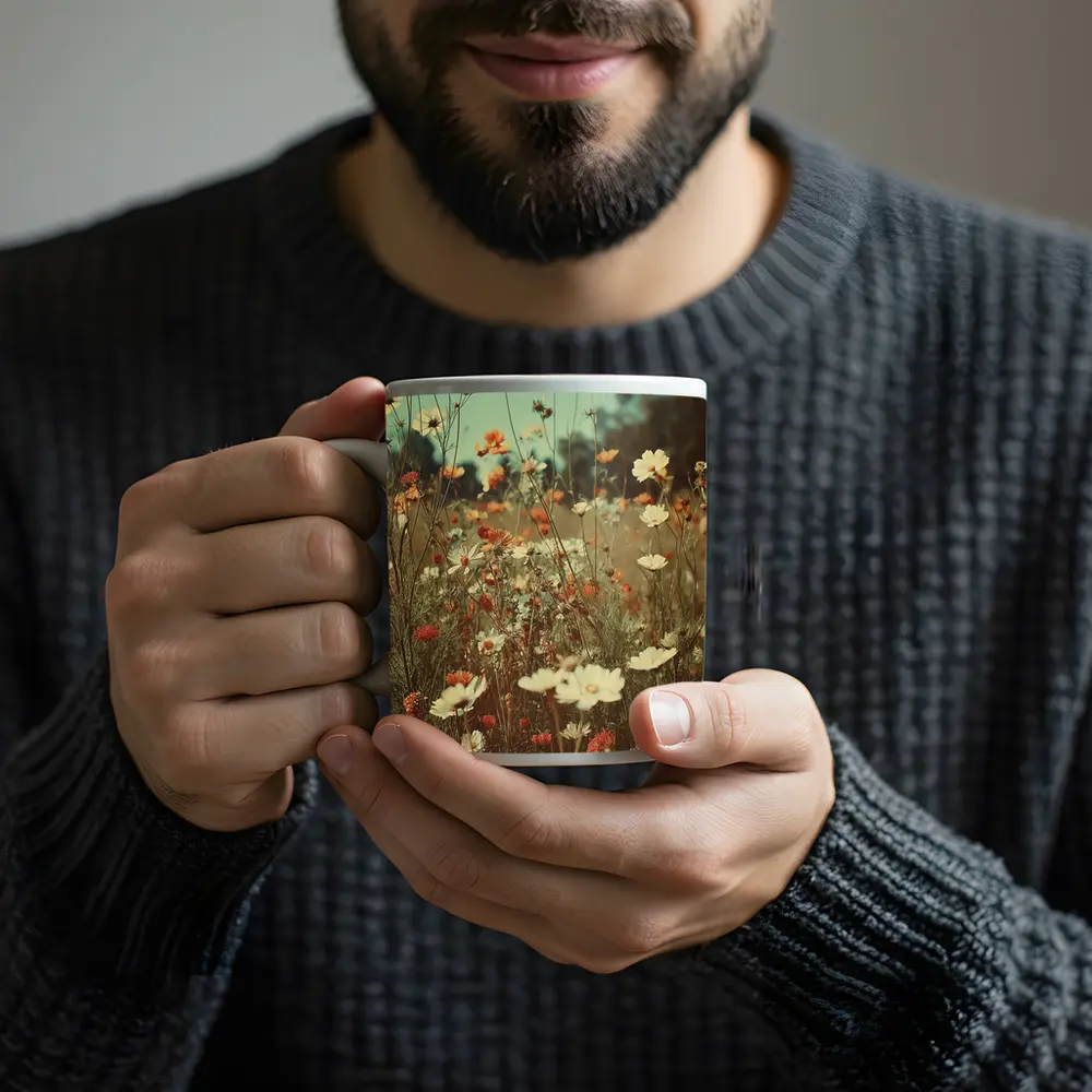 Retro Wildflower Field Soft Summer Meadow – Mugs