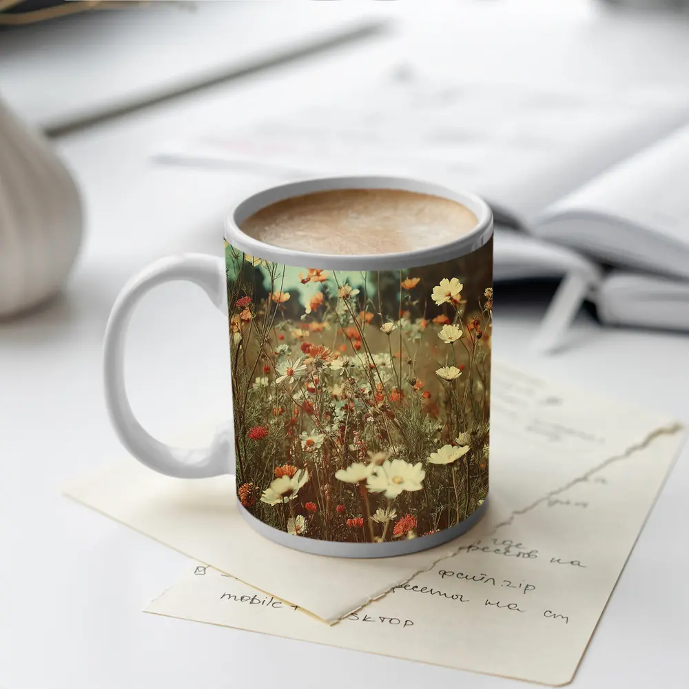 Retro Wildflower Field Soft Summer Meadow – Mugs