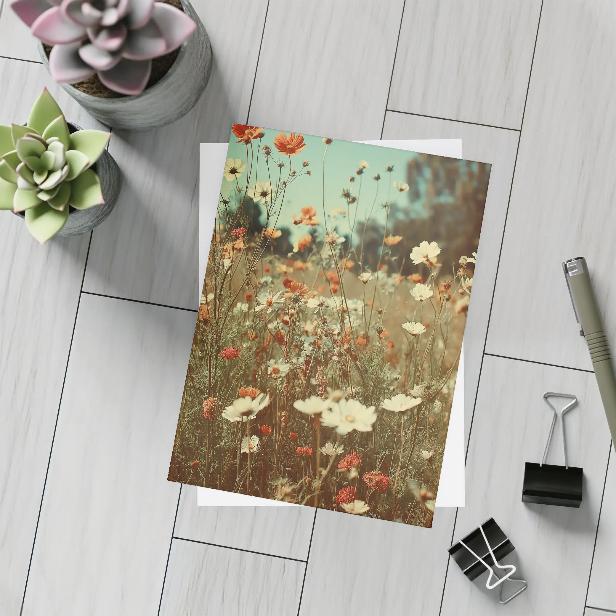 Retro Wildflower Field Soft Summer Meadow – Postcards