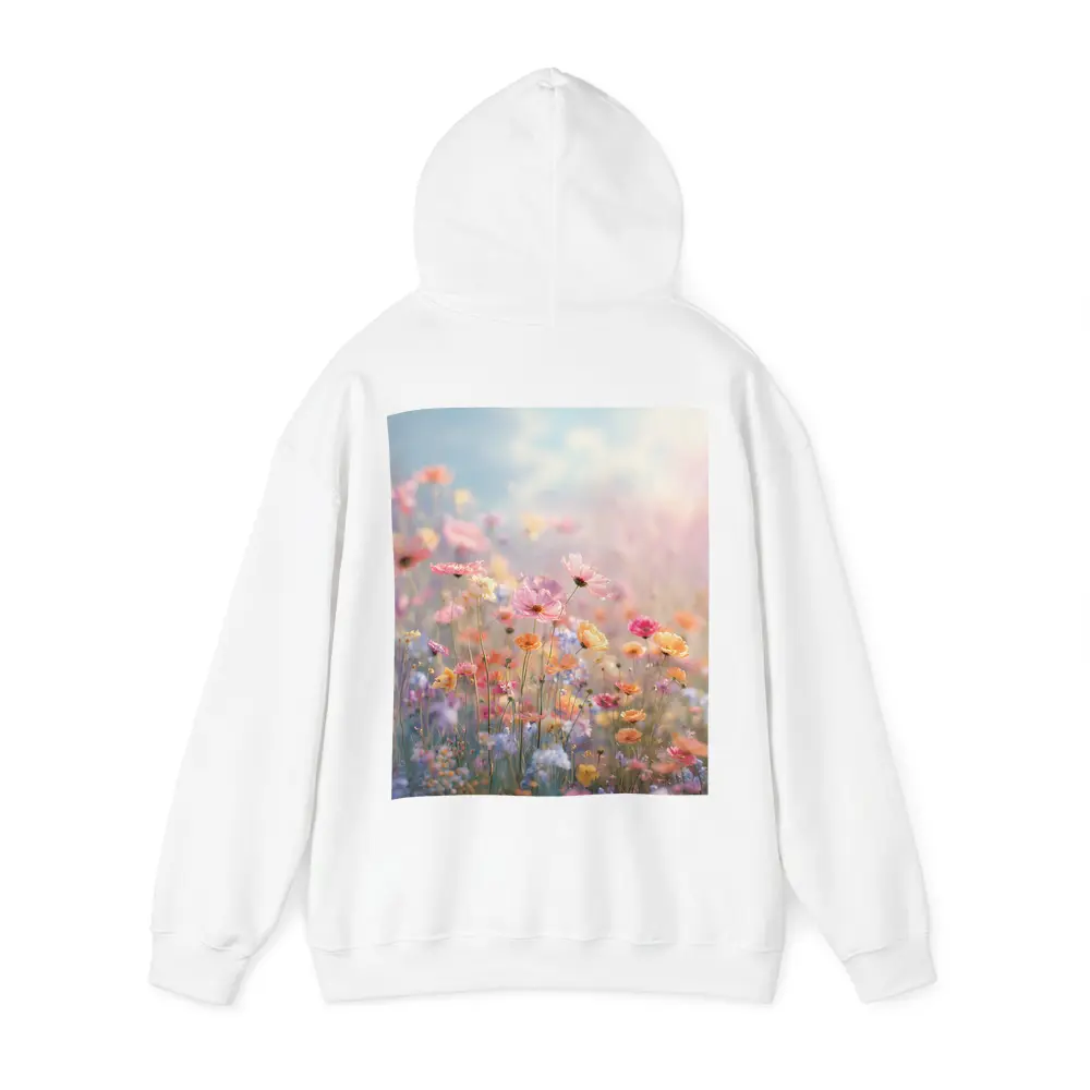Pastel Wildflowers Field Soft Sky Background – Hoodies