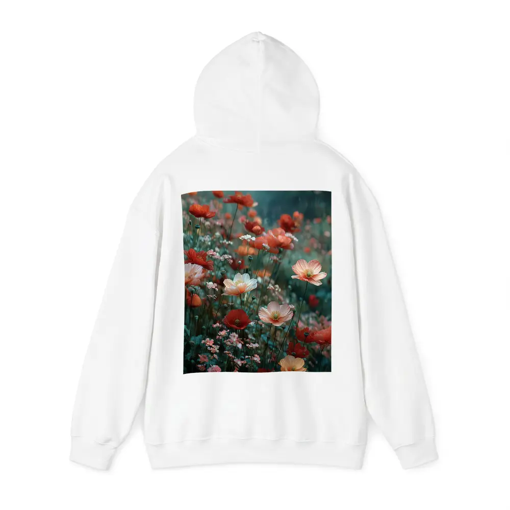 Red Poppy Field Misty Rainy Day – Hoodies