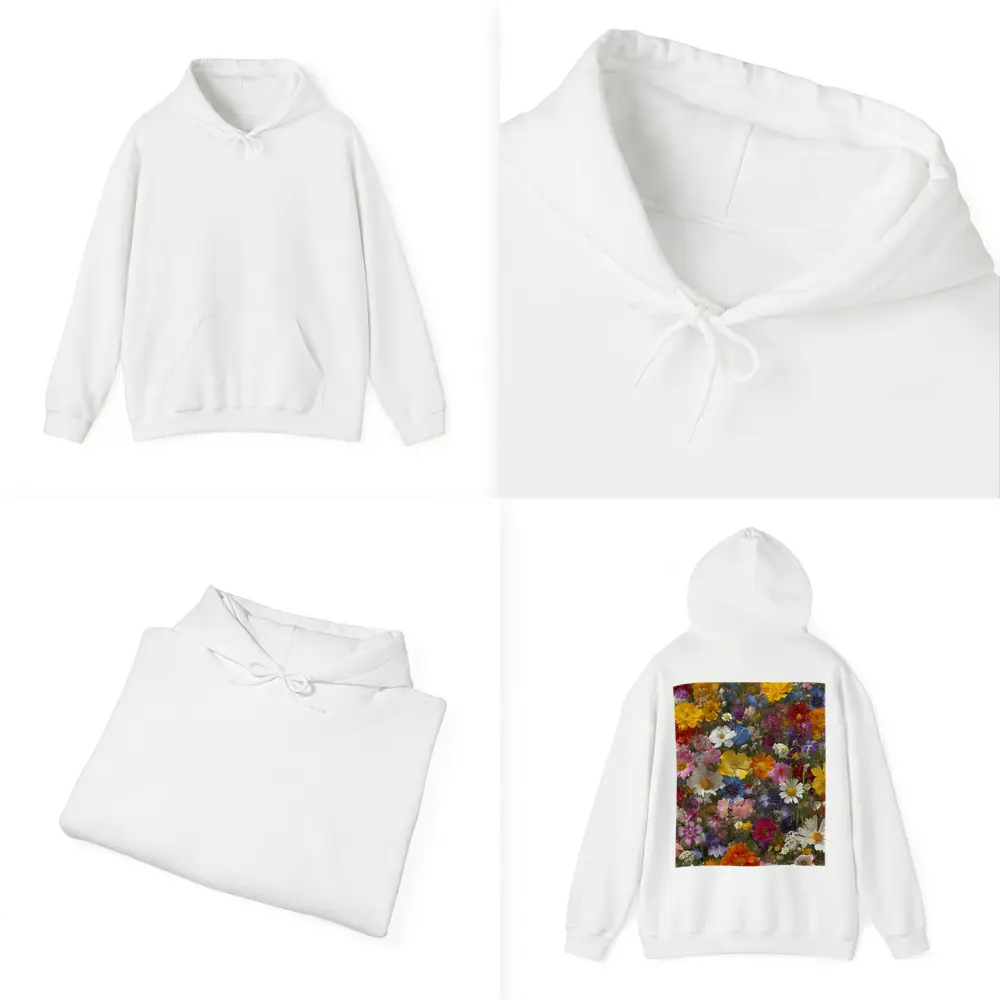 Colorful Wildflower Mix Dense Floral Arrangement – Hoodies