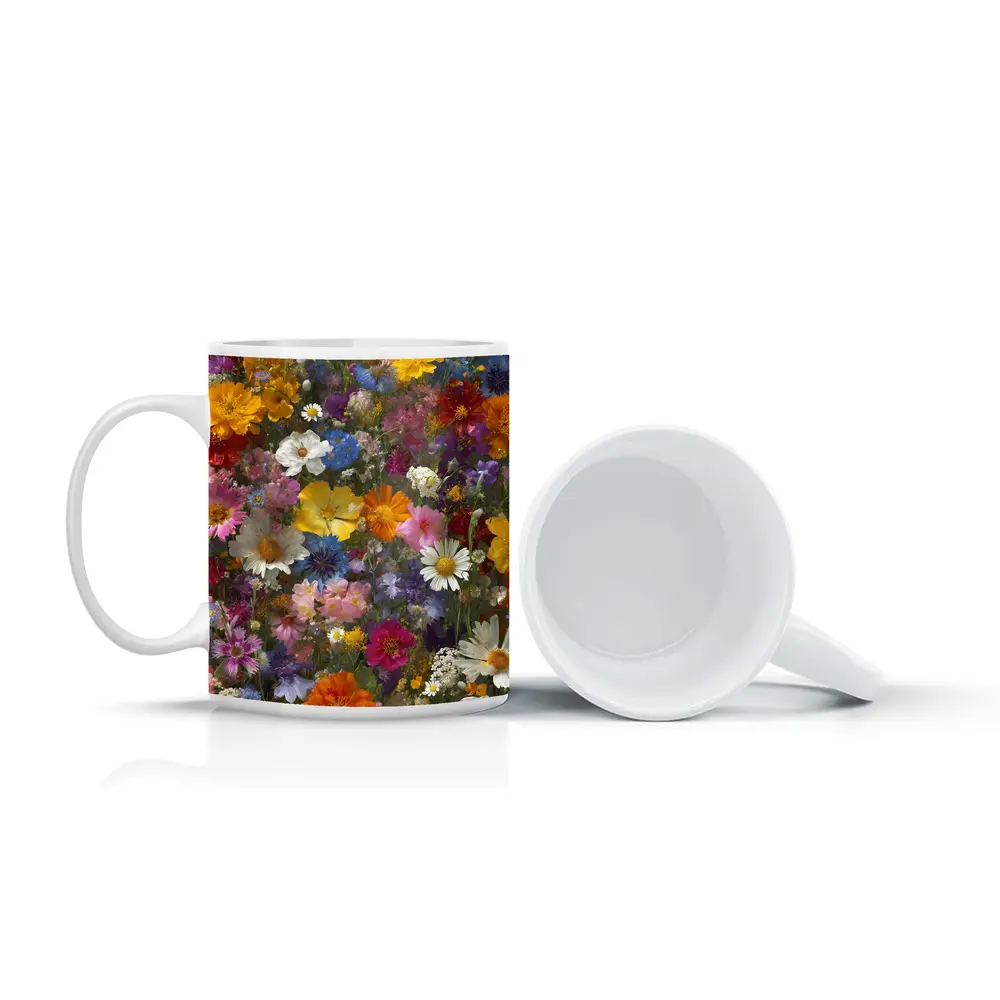Colorful Wildflower Mix Dense Floral Arrangement – Mugs