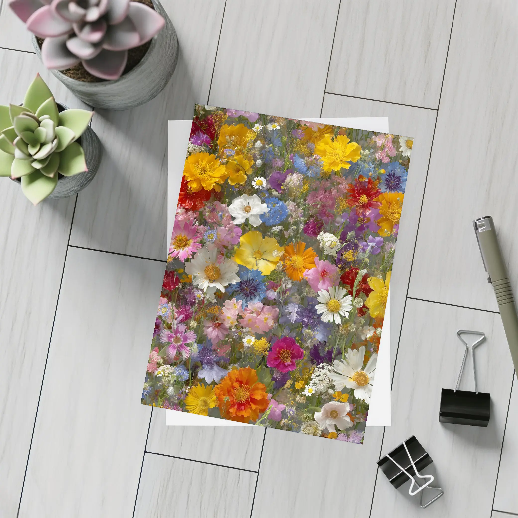 Colorful Wildflower Mix Dense Floral Arrangement – Postcards
