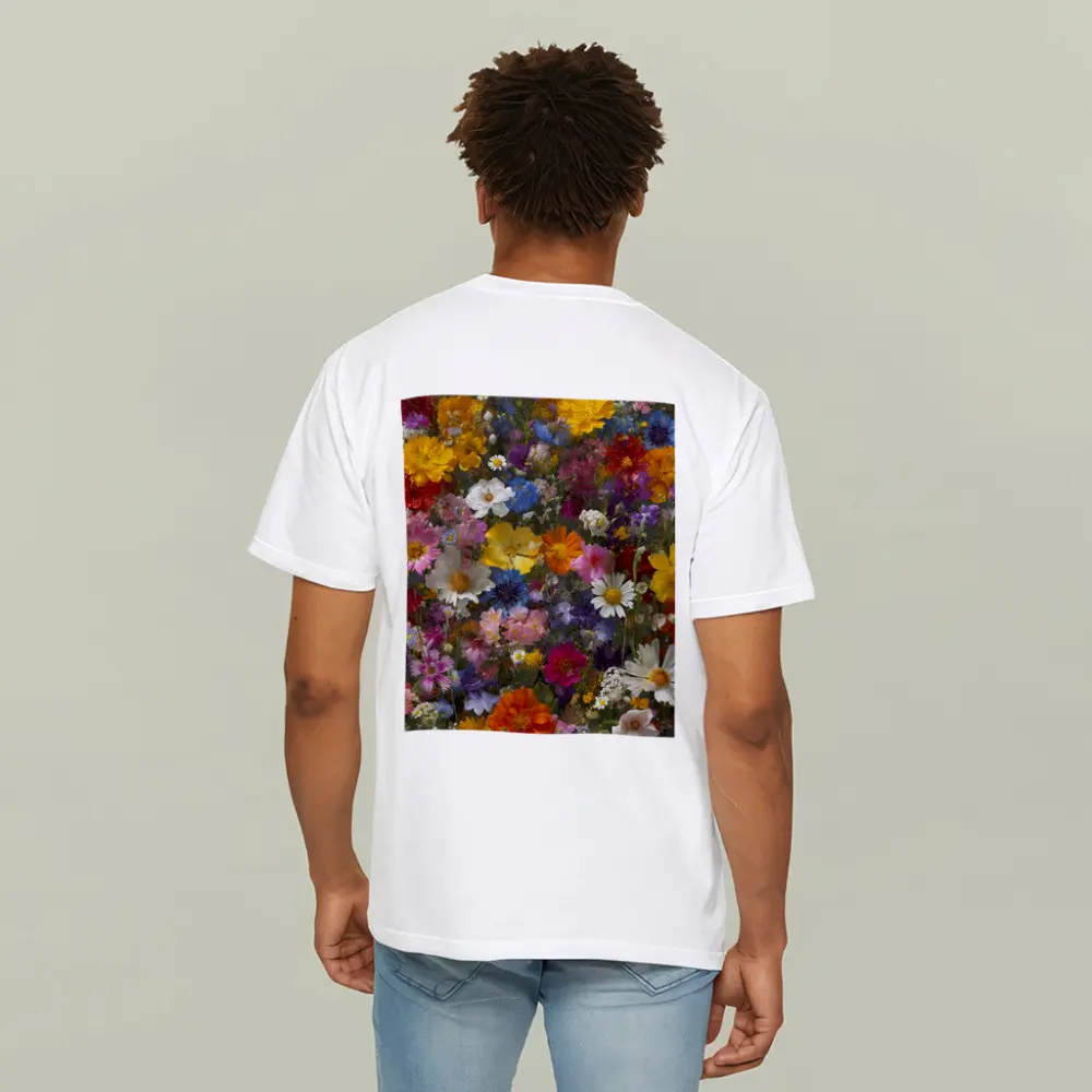 Colorful Wildflower Mix Dense Floral Arrangement – T-Shirts