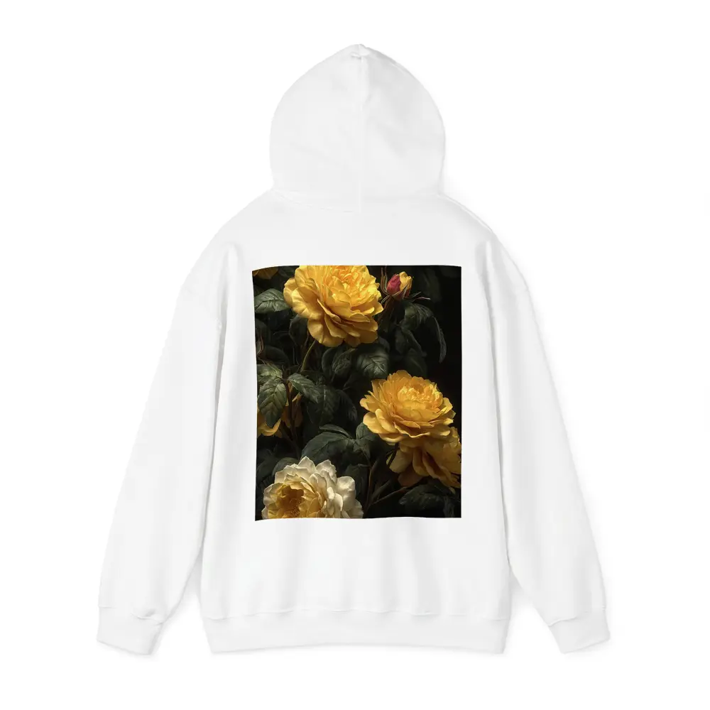 Yellow Roses Dark Botanical Garden Oil Painting – Hoodies