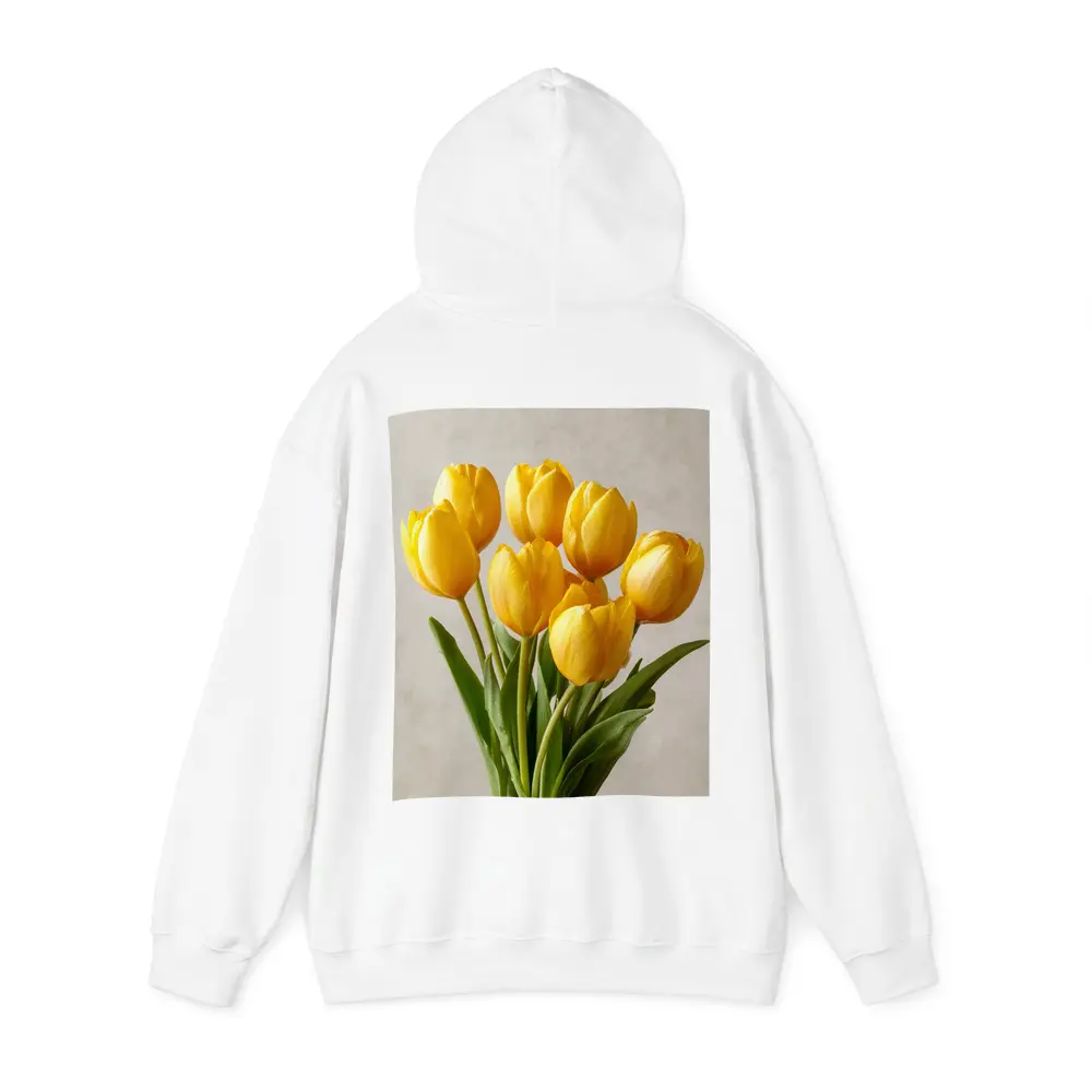 Yellow Tulips Bouquet On Beige Background – Hoodies