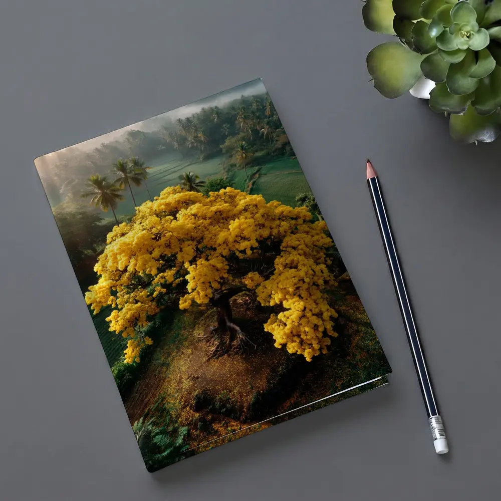 Yellow Tree Aerial View Tropical Landscape – Notebooks