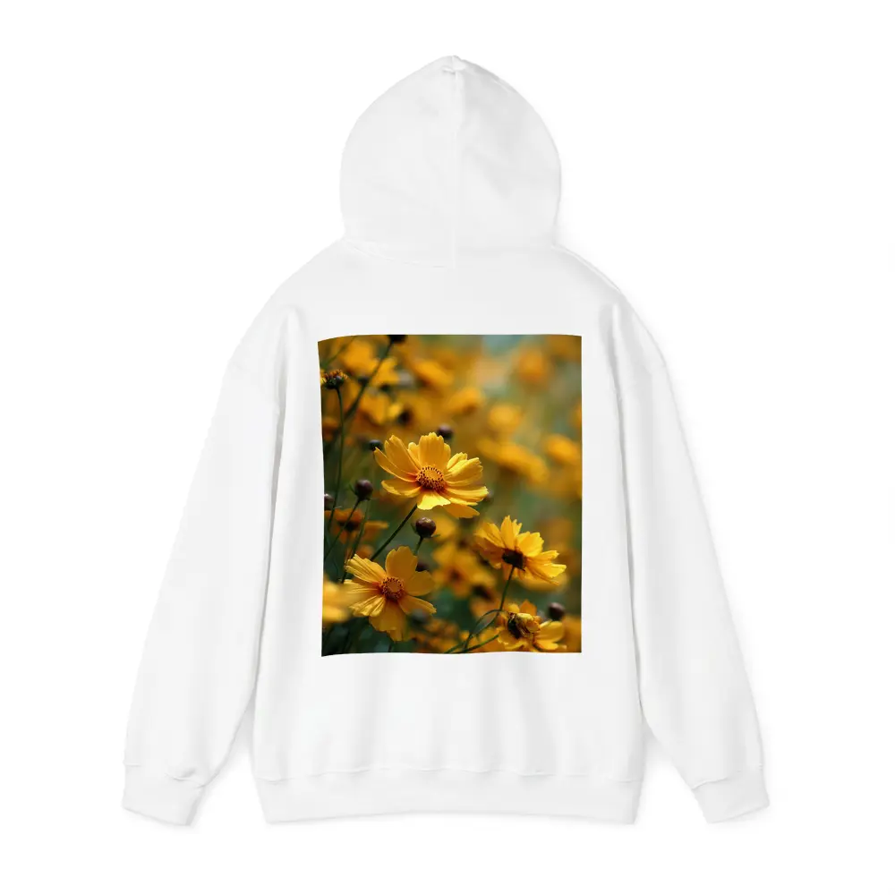 Yellow Coreopsis Flowers Green Blurred Garden Background – Hoodies