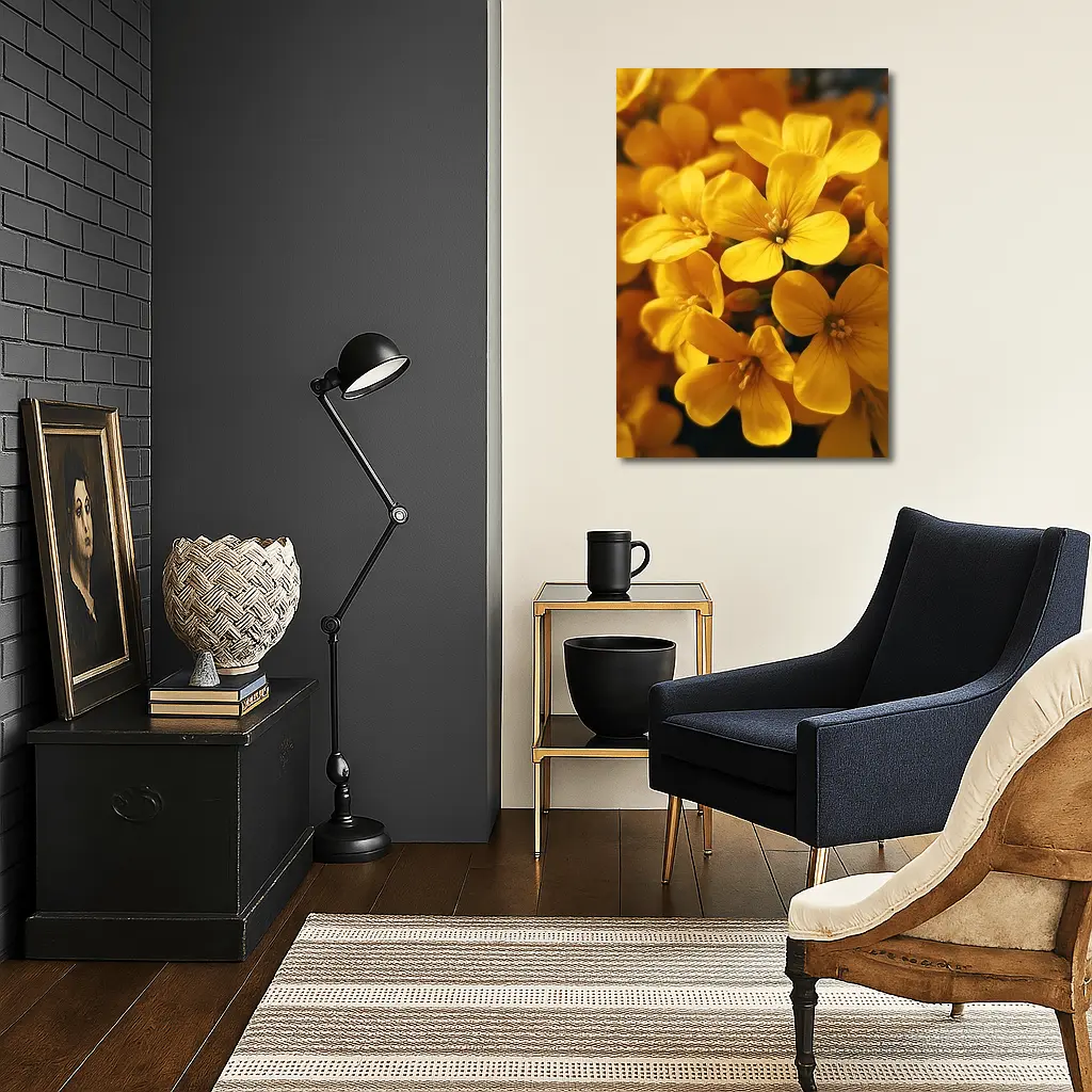 Yellow Oxalis Flowers Close Up Macro – Wall Art