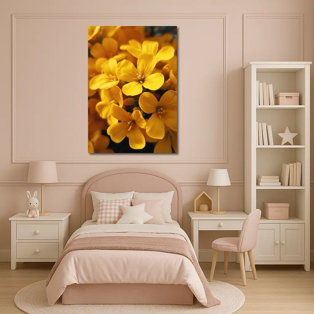 Yellow Oxalis Flowers Close Up Macro – Wall Art