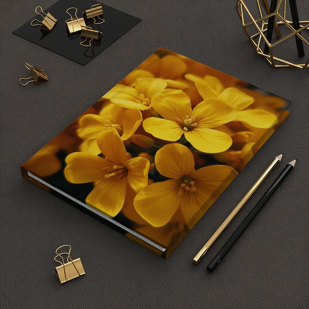 Yellow Oxalis Flowers Close Up Macro – Notebooks