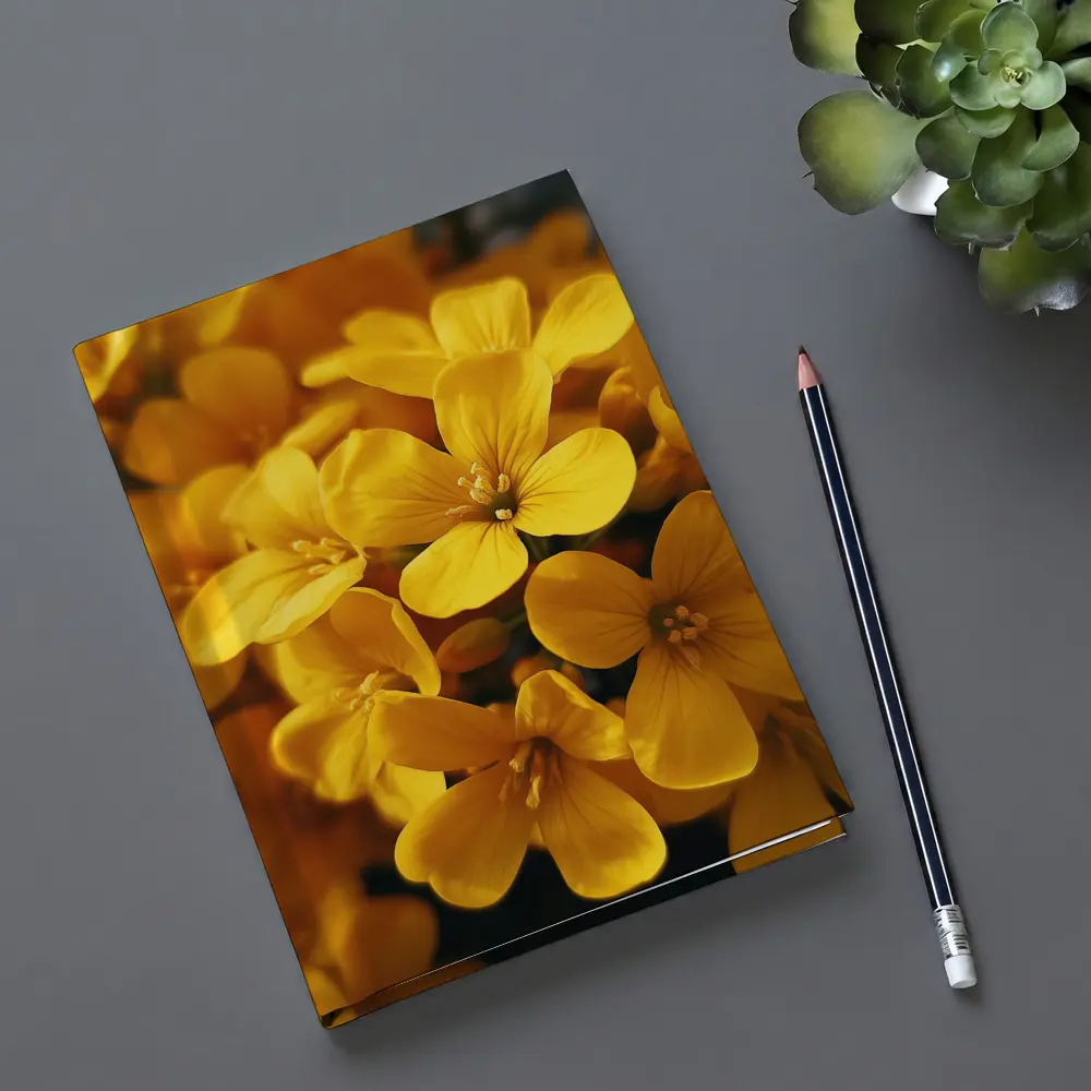 Yellow Oxalis Flowers Close Up Macro – Notebooks