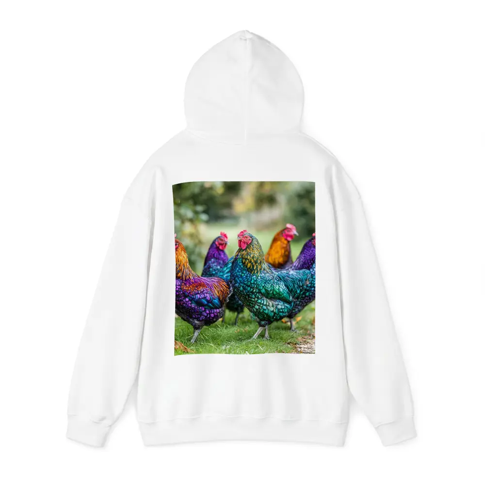 Colorful Chickens Roosters On Green Grass – Hoodies