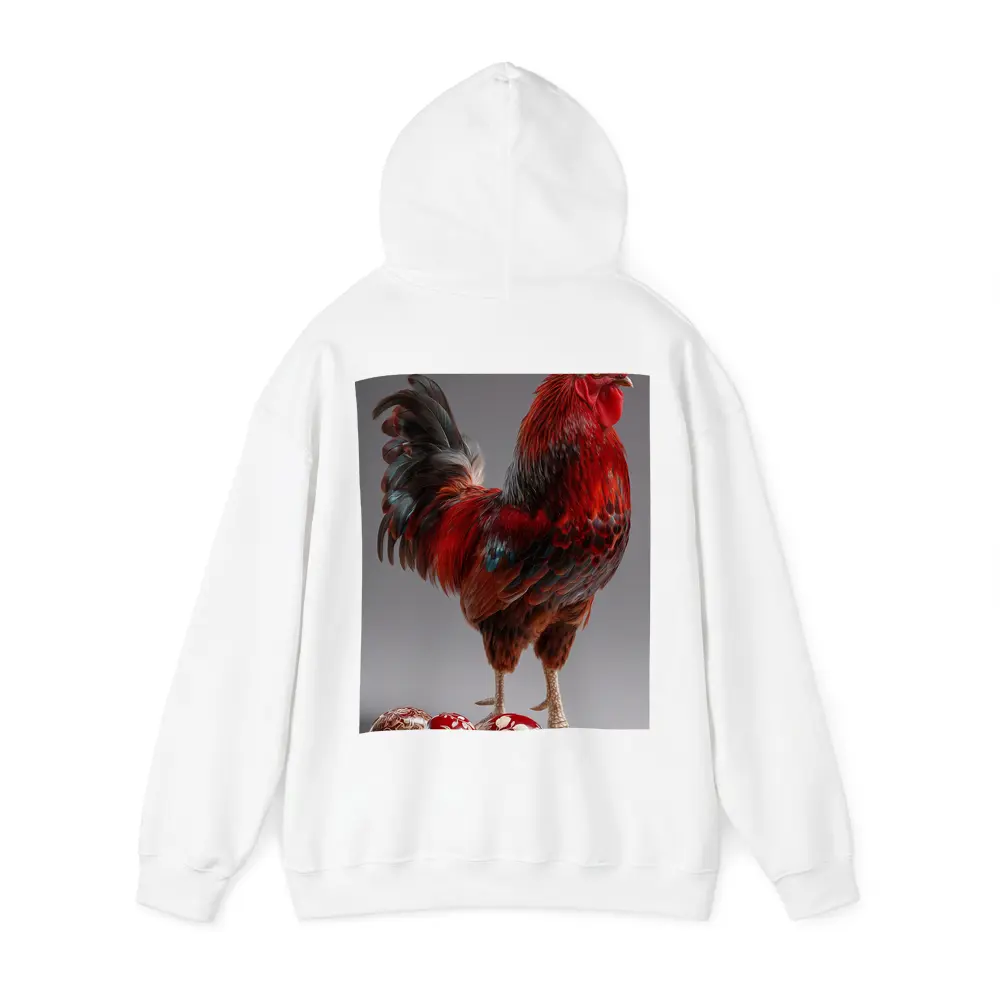 Red Rooster With Decorated Easter Eggs Gray – Hoodies
