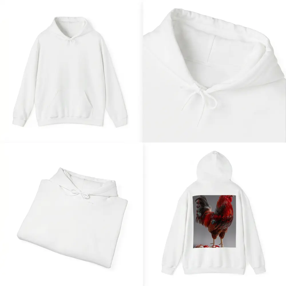 Red Rooster With Decorated Easter Eggs Gray – Hoodies