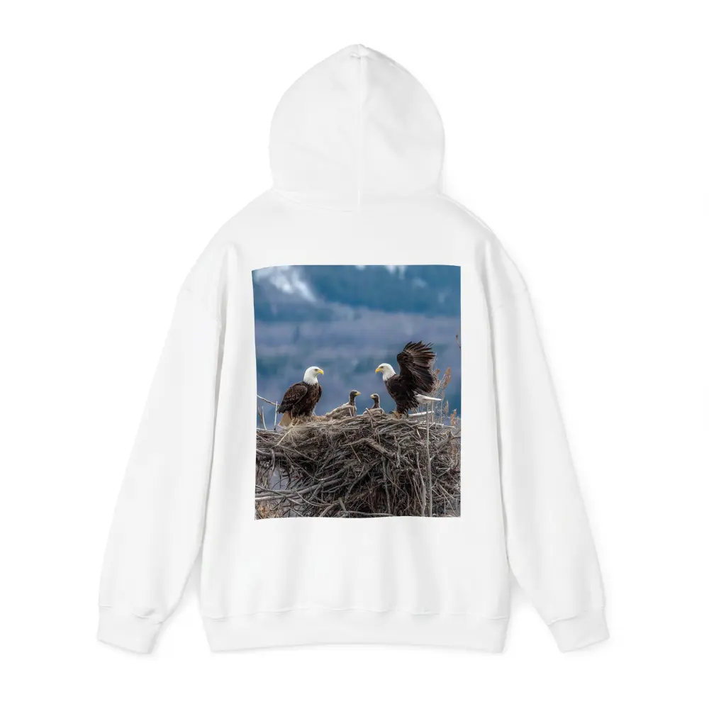 Bald Eagles Nesting With Mountain Background – Hoodies