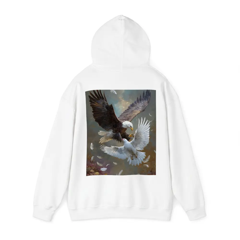 Bald Eagle and White Dove Flying Together – Hoodies
