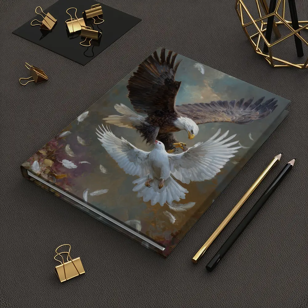 Bald Eagle and White Dove Flying Together – Notebooks