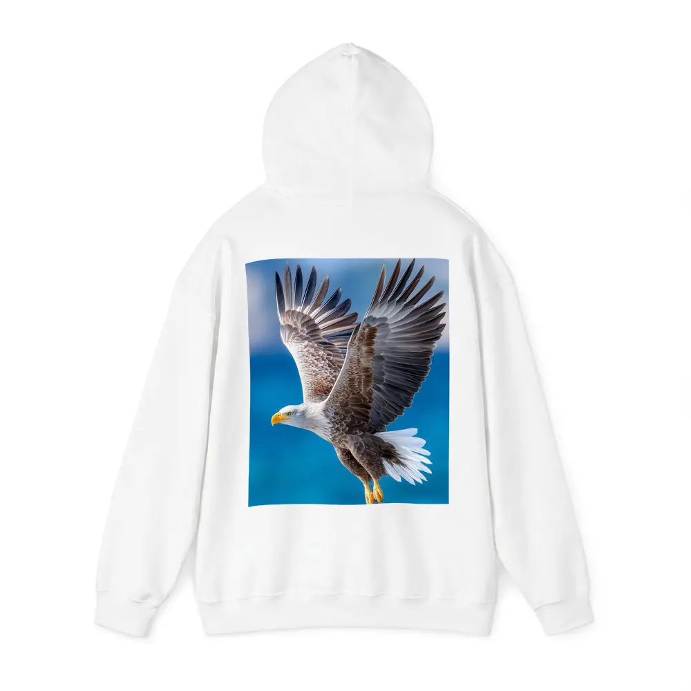 Bald Eagle Flying Over Blue Sky – Hoodies