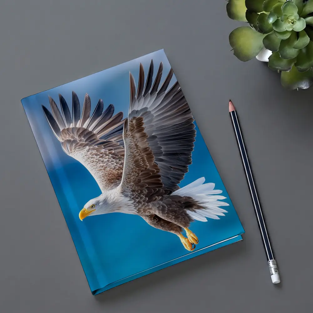 Bald Eagle Flying Over Blue Sky – Notebooks