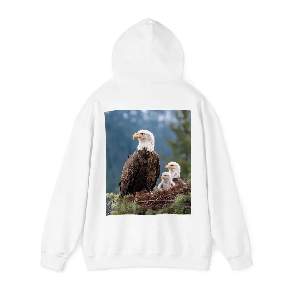 Bald Eagles Family Nest Snowy Mountain Forest – Hoodies
