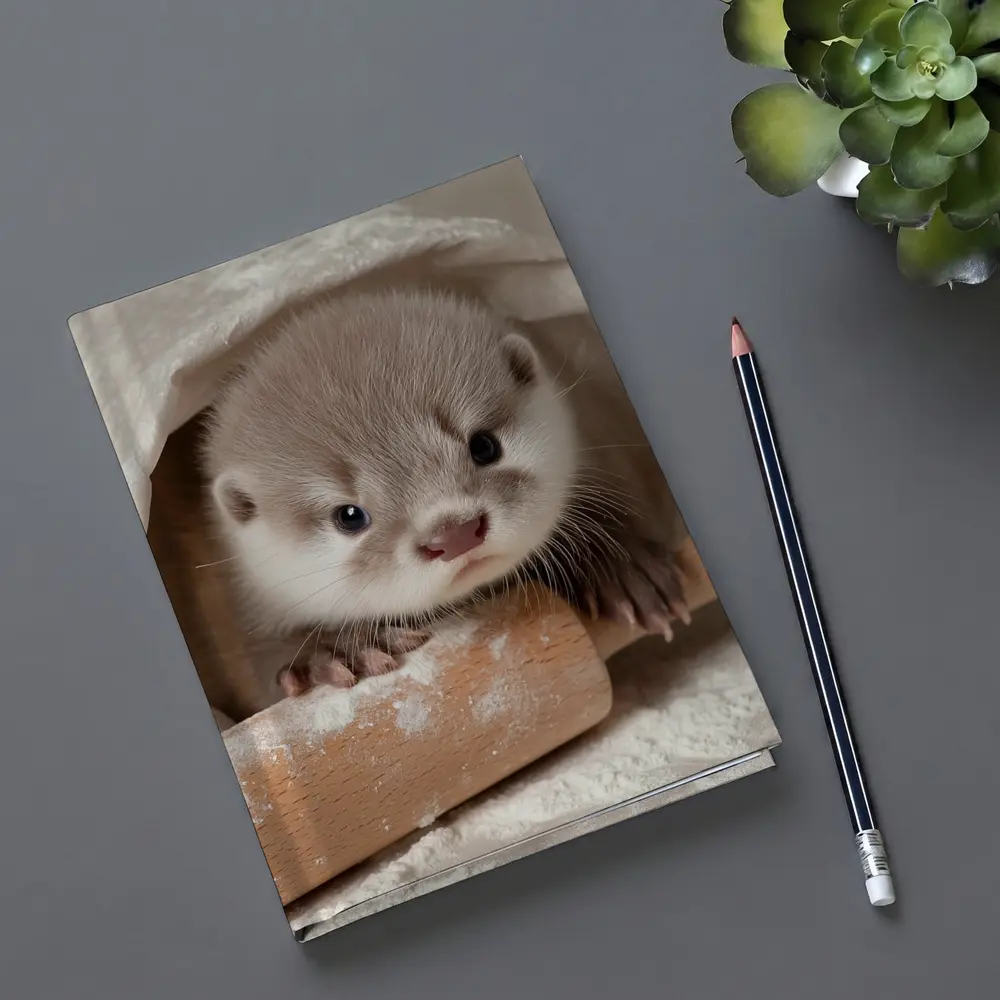 Baby Otter With Rolling Pin Flour – Notebooks