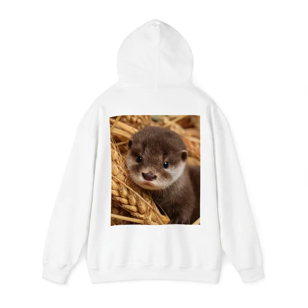 Baby Otter Pup Among Golden Wheat Stalks – Hoodies