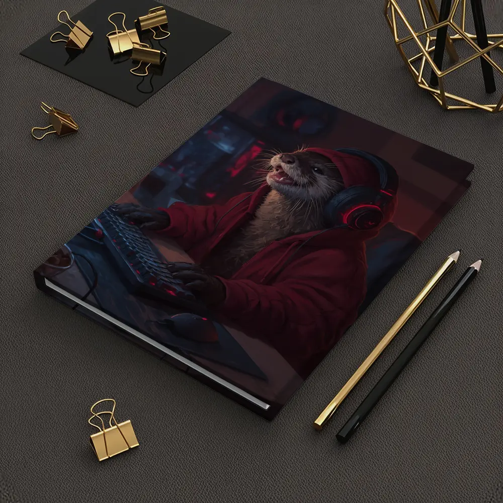 Otter Gamer Red Hoodie Gaming Setup – Notebooks