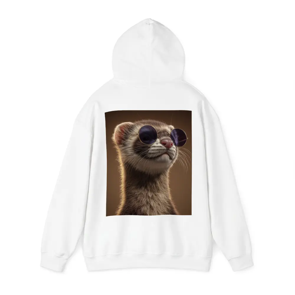 Cool Ferret Wearing Sunglasses Brown Background – Hoodies