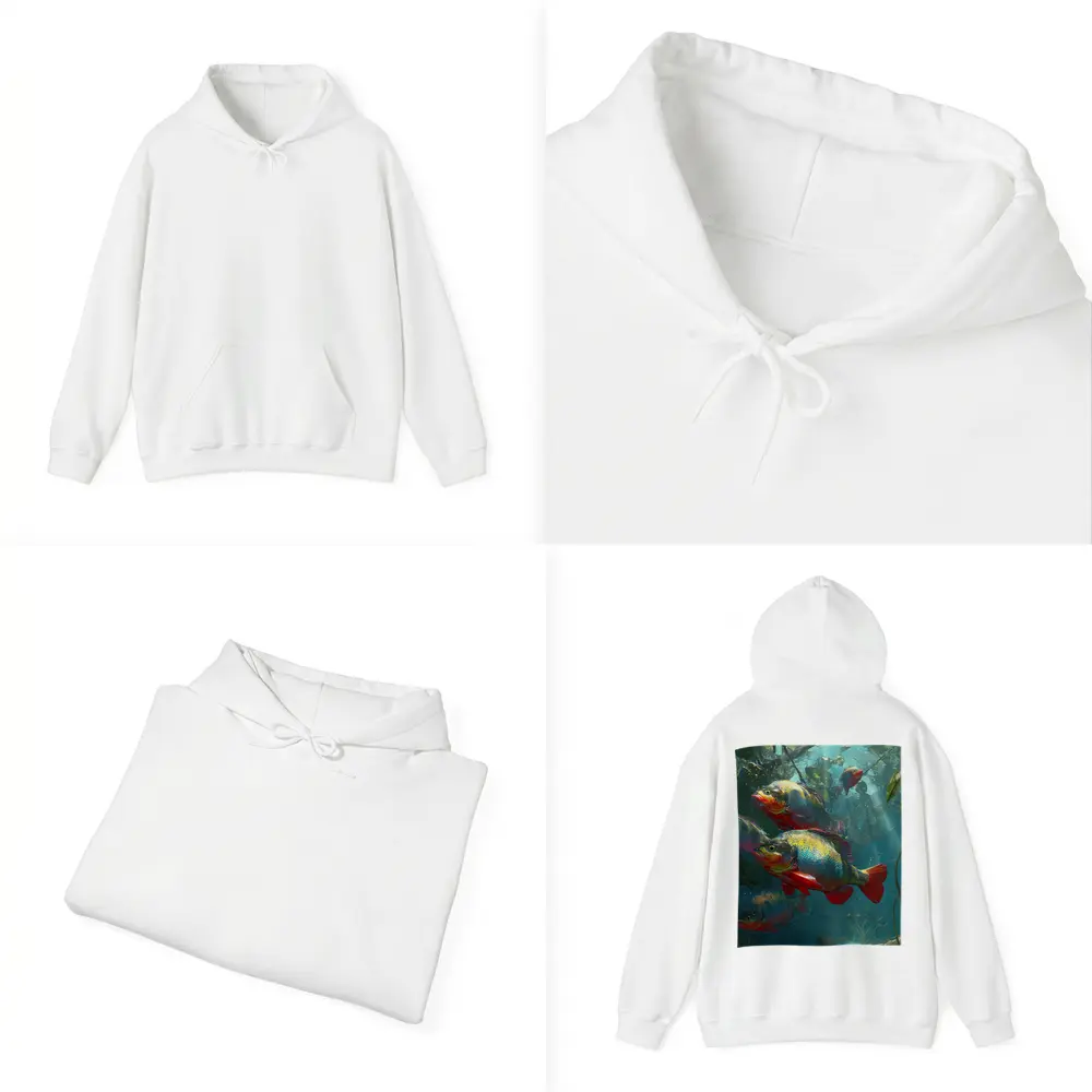 Colorful Piranha Fish Underwater River Scene – Hoodies