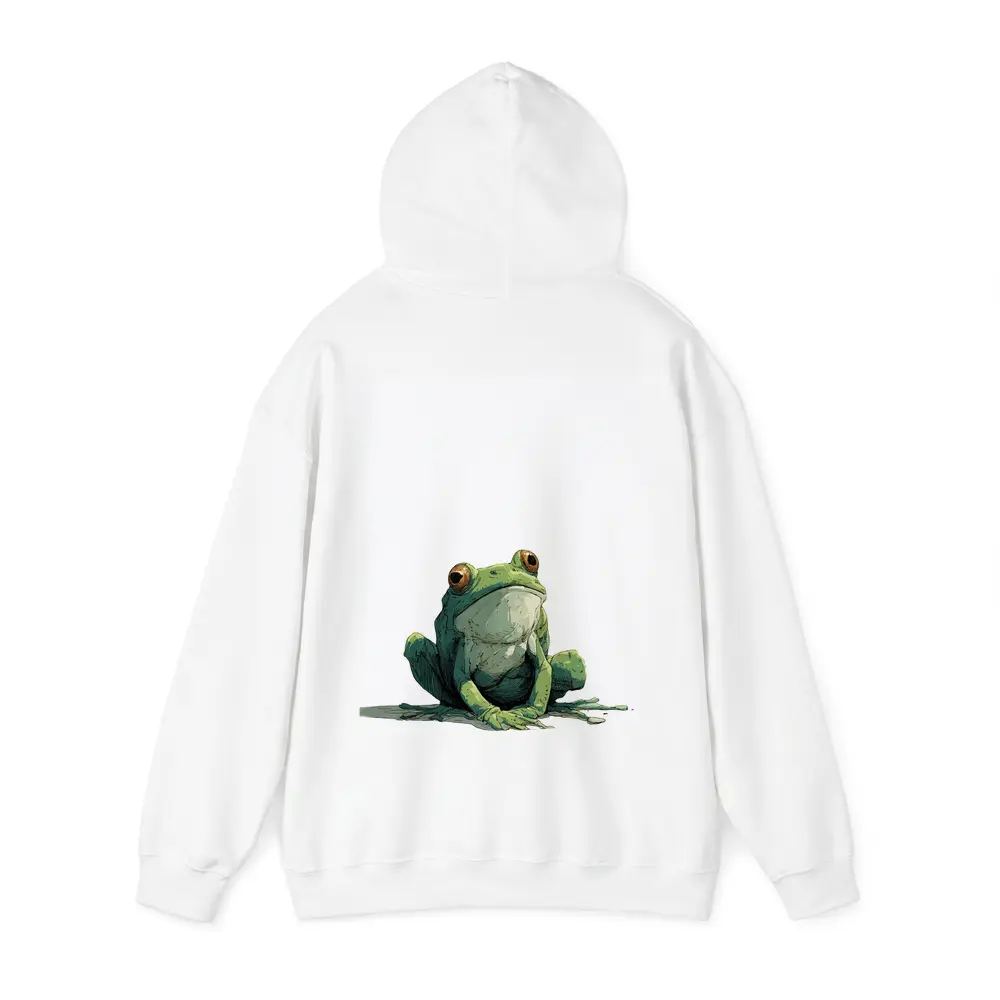 Green Tree Frog Sitting White Background Illustration – Hoodies