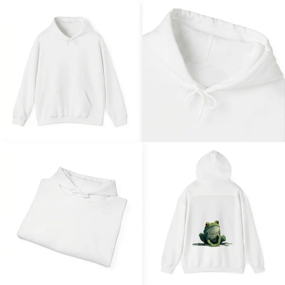 Green Tree Frog Sitting White Background Illustration – Hoodies