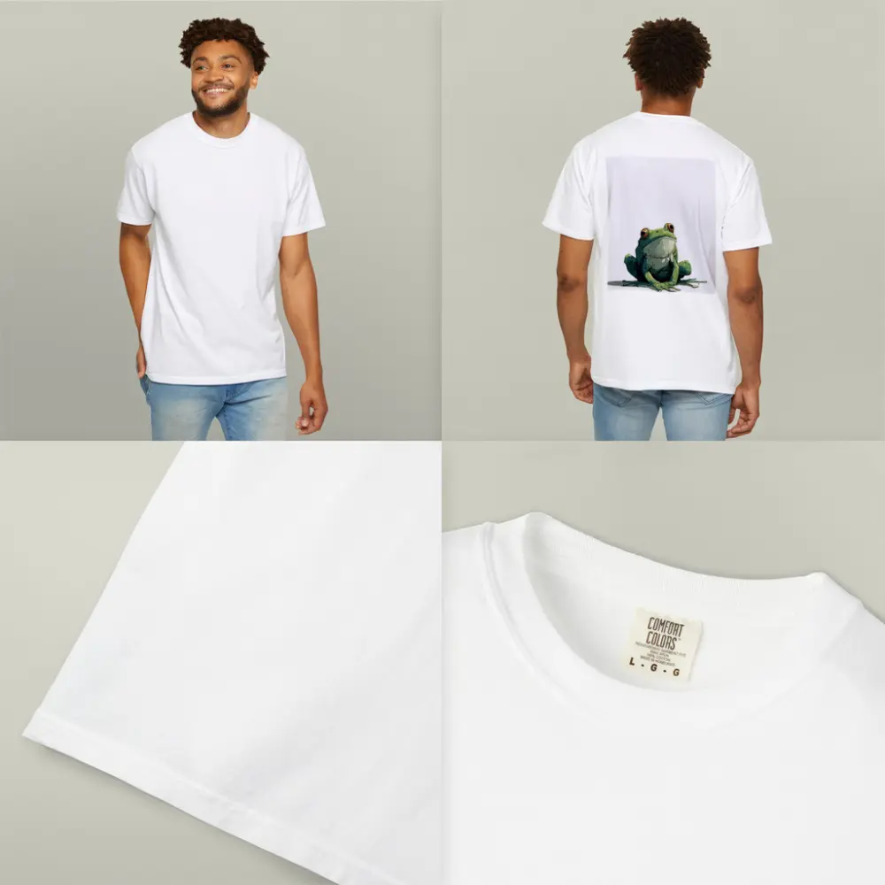 Green Tree Frog Sitting White Background Illustration – T-Shirts