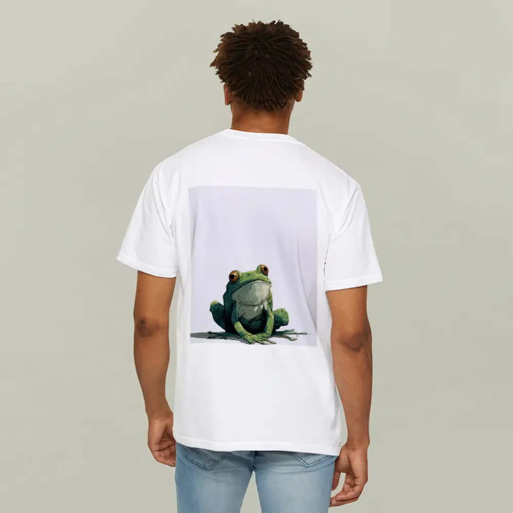 Green Tree Frog Sitting White Background Illustration – T-Shirts