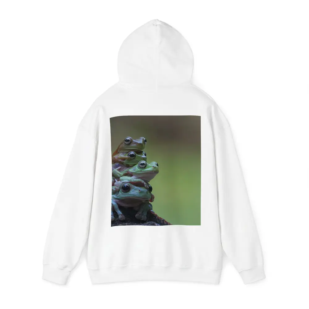 Three Green Tree Frogs Stacked Together – Hoodies