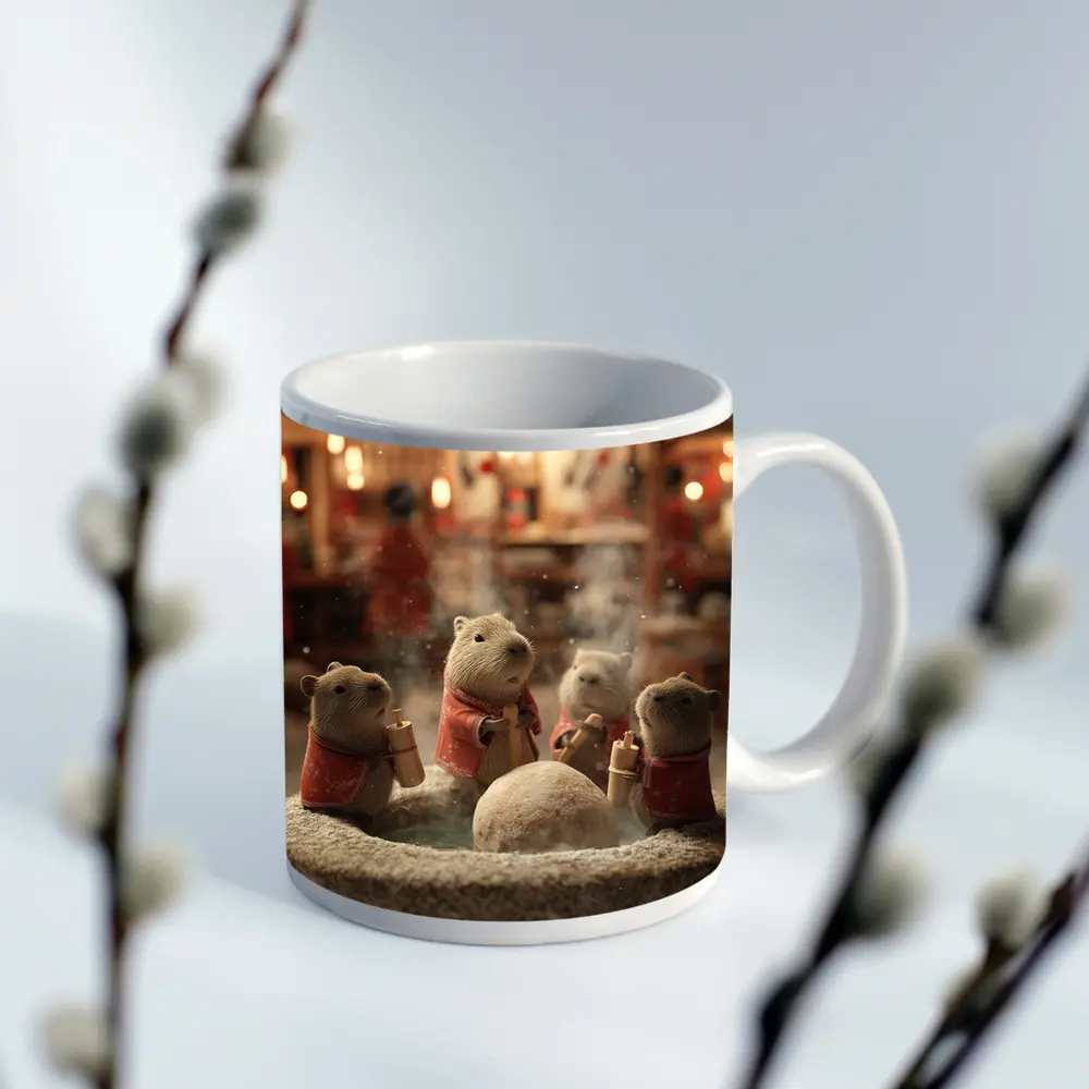 Capybaras Hot Spring Japanese Winter Festival – Mugs