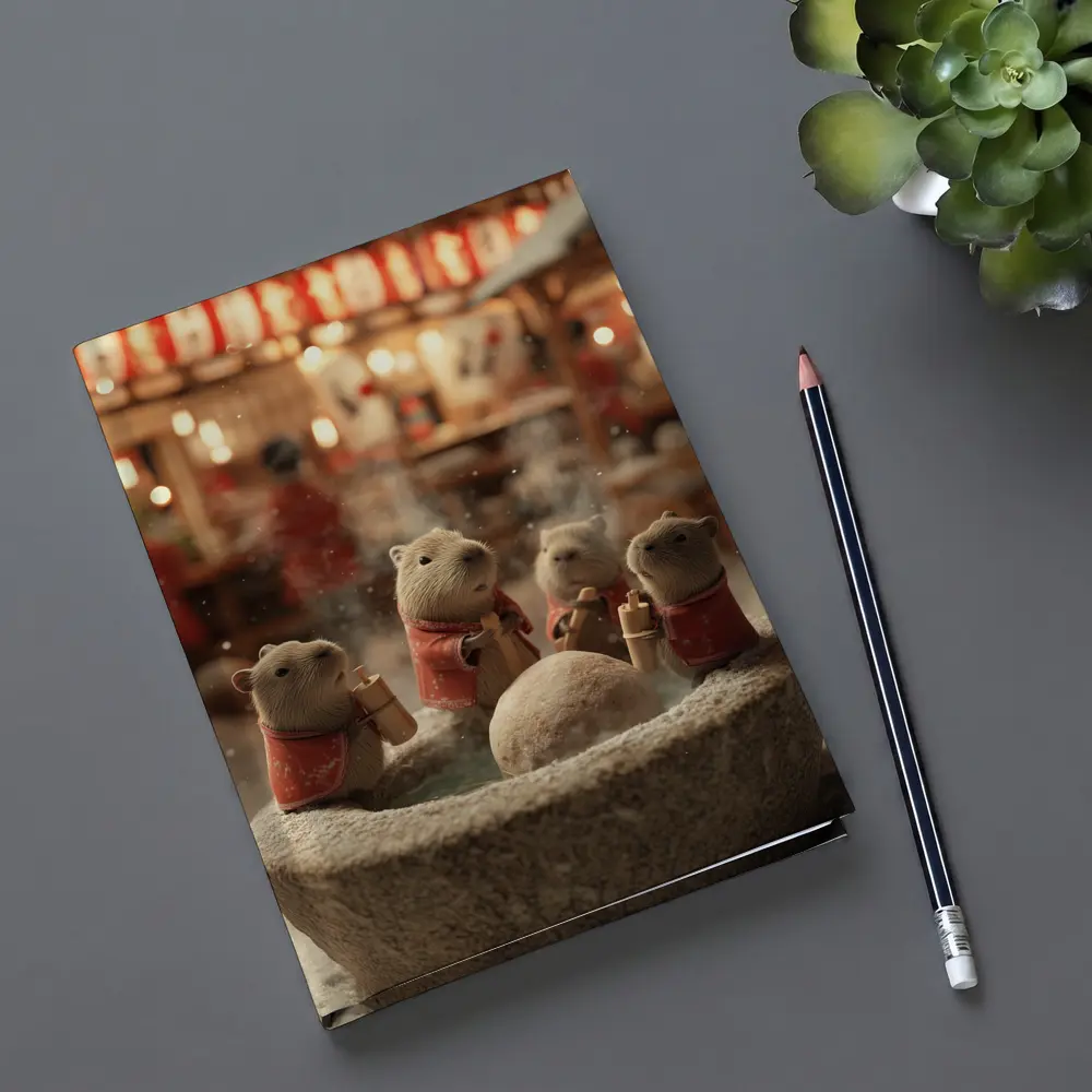 Capybaras Hot Spring Japanese Winter Festival – Notebooks