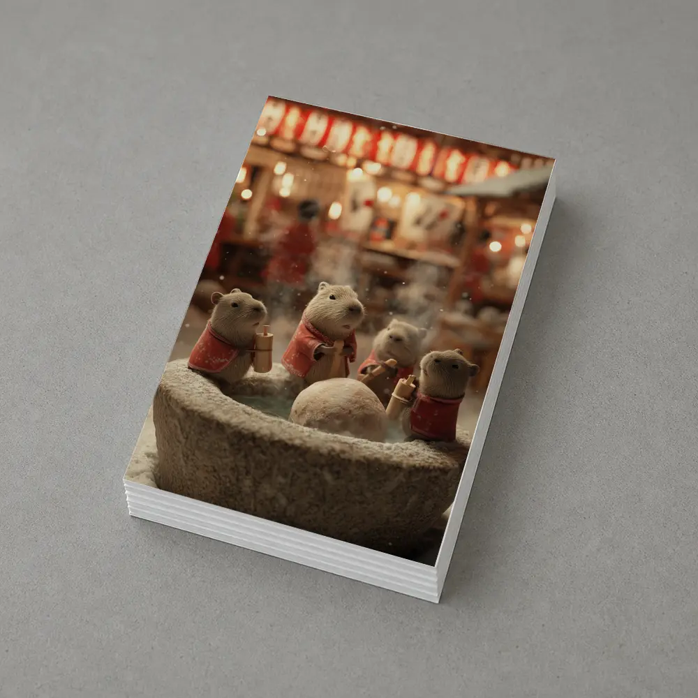 Capybaras Hot Spring Japanese Winter Festival – Postcards