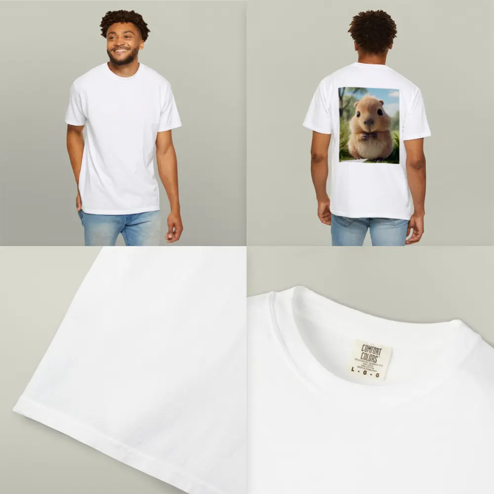Cute Guinea Pig With Paper Airplane Outdoors – T-Shirts