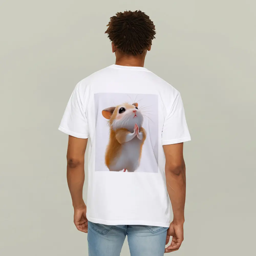 Praying Hamster Cute Animal White Background – T-Shirts