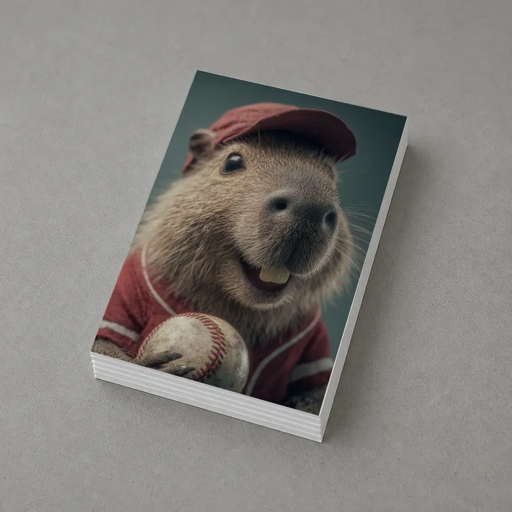 Capybara Baseball Player Wearing Red Uniform – Postcards