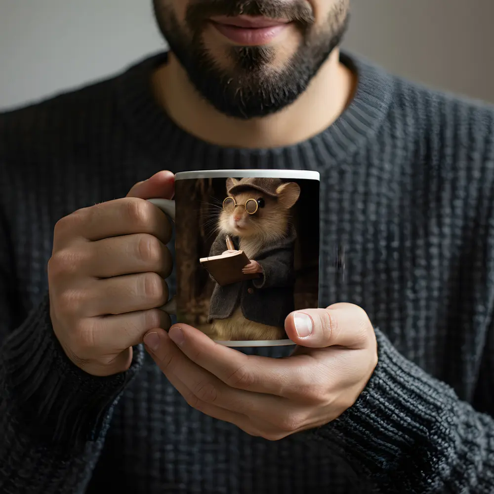 Scholarly Mouse With Book Dark Forest – Mugs