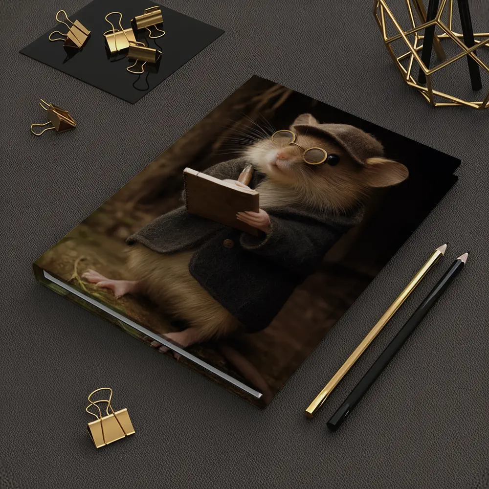 Scholarly Mouse With Book Dark Forest – Notebooks