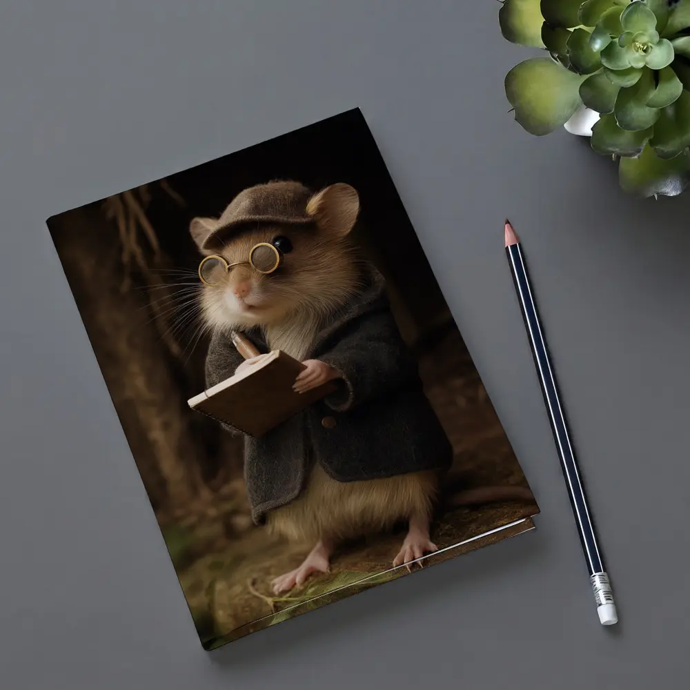 Scholarly Mouse With Book Dark Forest – Notebooks
